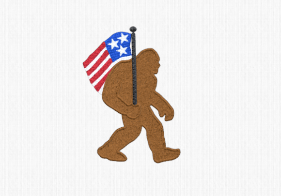 Bigfoot with Flag