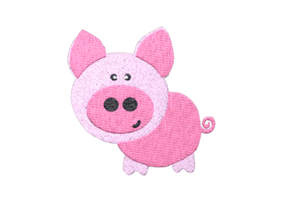 Cute Pig: A Cheerful, Practical Farm Animal Embroidery Design